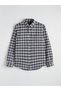 Lcwaikiki Classicgri Regular Fit Plaid Gabardine Men's Shirt