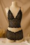 Women's Black Lace Bralette Shorts Set – Stylish, Elegant, and Feminine Lingerie - 2