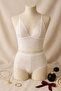 Women's White Lace Bralette Shorts Set – Romantic and Elegant Lingerie - 2