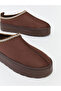 Brown Suede Look Women's Home Shoes - 4