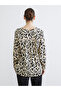 بلوزة سوداء منقوشة برباط عند الرقبة - 4