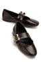 Upper Part with a Belt, Double Buckle, Does Not Make Noise When Walking, Everyday Comfortable Ballet Flats - 3
