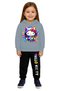 Hello Kity Printed Children's Tracksuit Set 3 Thread Ş Fleece-Lined Cotton Fabric Hooded