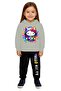 Hello Kity Printed Children's Tracksuit Set 3 Thread Ş Fleece-Lined Cotton Fabric Hooded