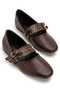 Upper Part with Belt, Stone Details, Double Buckle, Does Not Make Noise When Walking, Everyday Comfortable Ballet Flats - 3