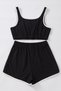 Women's Black Strappy Crop Top and Shorts Nightgown Set - 3