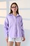 Women's Oversized Cut Gabardine Shirt Jacket Lilac Lavender Purple Casual Elegance -Bnj4880 - 6