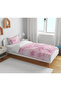 Pink Snow New Year Christmas Theme 3D Digital Printed Single Size Sheetless Duvet Cover Set Sleeping Set - 3