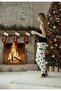 Women's Black Patterned Special Design Satin Pajama Set - 4
