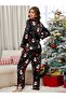 Women's Satin Front Buttoned Silky Textured Satin Pajama Set - 3