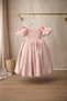 Girl's Powder Evening Dress – Balloon Sleeves, Stone Embellishment Detail - 7