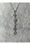 Steel Necklace with Dangling Zircon Stone Star Model