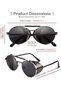 Steam Punk Sunglasses for Men Women Side Shield Round Steampunk Vintage Glasses Shades - 5