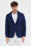Regelo Men's Light Navy Polyviscon Fabric Slimfit Self-Tie Mono Collar Sports Blazer Jacket - 5