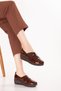 Women's Genuine Leather Wedge Heel Comfortable Stylish Mother Shoes Erp.26501 Brown Honeycomb - 8