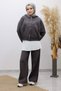 Zippered Fleece-Lined Tracksuit Set Tsd250258 Smoked - 5