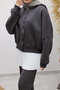 Zippered Fleece-Lined Tracksuit Set Tsd250258 Smoked - 6