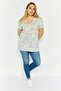 Women V Neck Short Sleeves Camouflage T-Shirt, Multicolor - 3