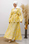 Patterned Rope Tie Skirt Suit Tsd250259 Yellow - 4