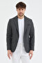 Nuxes Men's Dark Gray Polyviscon Fabric Slim Fit Self-Wiping Mono Collar Sports Blazer Jacket