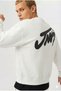 Men's White Oversized Printed Crew Neck 3 Thread Fleece-Lined Sweatshirt - 3