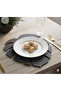 2-Piece Leaf Design Felt Coffee Food Serving American Plate & Cutlery - 4