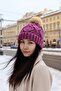 Women's Soft Textured Pompom Winter Knitted Beanie - 2