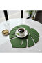 2-Piece Leaf Design Felt Coffee Food Serving American Plate & Cutlery