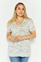 Women V Neck Short Sleeves Camouflage T-Shirt, Multicolor