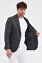 Nuxes Men's Dark Gray Polyviscon Fabric Slim Fit Self-Wiping Mono Collar Sports Blazer Jacket - 3