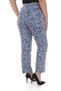 Women's Summer Ice Blue Flock Mink Color Flower Printed Trousers - 5