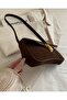 NORA Women's Suede Baguette Handbag with Single Shoulder Strap and Special Locking System - 2