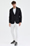 Sorex Men's Black Polyviscon Fabric Slim Fit Self-Wiping Mono Collar Sports Blazer Jacket - 7