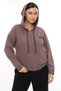 Women's Mink Seasonal Zippered Hooded Elastic Waist Paneled Accessories 2-Piece Tracksuit Set - 4
