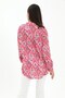 Pink Ethnic Patterned Lightweight Flowy Regular Fit Satin Surface Comfortable Fit Stylish Satin Shirt Blouse - 5