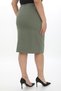 Women's Khaki Summer Elastic Waist Snap Front & Flap Knee-Length Skirt - 5