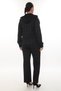 Women's Winter Striped Pocket Zippered Hooded Black Tracksuit Set - 4