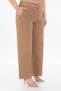 Women's Brown Seasonal Stoned Lace-Up Elastic Loose Trousers - 3