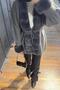 Fur Detailed Cardigan Anthracite - 4