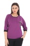 Women's Purple Summer Stone Pattern Elastic Waist Sweatpants Set - 3