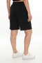 Women's Black Summer Elastic Waist Drawstring Bermuda Shorts - 5