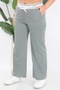 Women's Khaki Summer Elastic Waist Straight Pants - 3