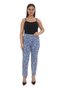 Women's Blue-Dusty Rose Summer Flock Flower Printed Pants