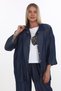Women's Navy Blue Summer Snap Fastener T-Shirt with Elastic Waist Printed 3-Piece Set - 4