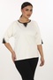 Women's White Seasonal Collar & Pants Set with Stones and Elastic Waist, 2-Piece Set - 4