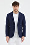 Celux Men's Indigo Polyviscon Fabric S Slim Fit Self-Wiping Mono Collar Sports Blazer Jacket - 3