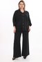 Women's Black Summer Buttoned Elastic Waist Loose Leg Wide Leg 2-Piece Set