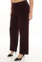 Women's Burgundy Winter Velvet Trousers with Bee Accessories and Stone Pipe Leg Detail - 3