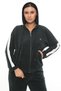 Women's Emerald Green Winter Special Embroidered Zippered Hooded Stone Velvet Tracksuit Set - 4