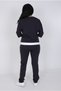 Women's Navy Blue Seasonal Stone Pocketed Tracksuit Set with Side Stripes - 4